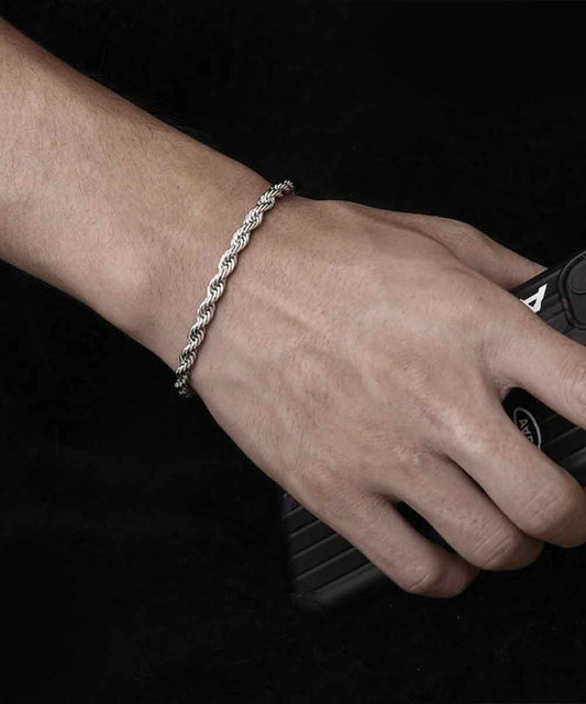 Rope Bracelet 5MM Bracelet (Silver)
